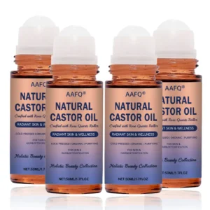 Natural Castor Oil Roll-On| 100% Pure, Unscented, For Radiant Skin | Deeply Hydrates | Reduces Fine Lines | Lush Hair & Relaxation - Image 3
