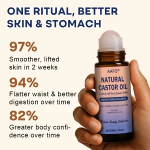 Natural Castor Oil Roll-On| 100% Pure, Unscented, For Radiant Skin | Deeply Hydrates | Reduces Fine Lines | Lush Hair & Relaxation - Image 9