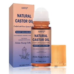 Natural Castor Oil Roll-On| 100% Pure, Unscented, For Radiant Skin | Deeply Hydrates | Reduces Fine Lines | Lush Hair & Relaxation