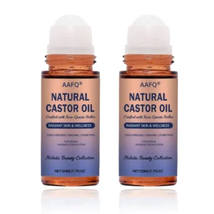 Natural Castor Oil Roll-On| 100% Pure, Unscented, For Radiant Skin | Deeply Hydrates | Reduces Fine Lines | Lush Hair & Relaxation - Image 2
