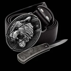😎 Fashion Genuine Leather Belt With Knife