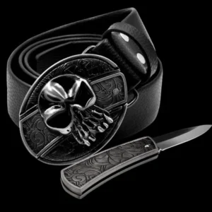 😎 Fashion Genuine Leather Belt With Knife - Image 16