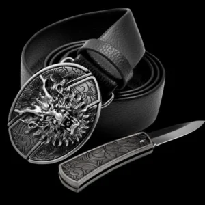 😎 Fashion Genuine Leather Belt With Knife - Image 15