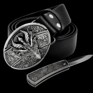 😎 Fashion Genuine Leather Belt With Knife - Image 14