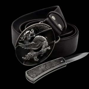 😎 Fashion Genuine Leather Belt With Knife - Image 12