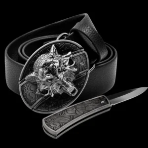😎 Fashion Genuine Leather Belt With Knife - Image 11