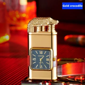Windproof Lighter Vintage Watch Bezel Jet flame Torch - Image 9