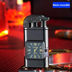 Windproof Lighter Vintage Watch Bezel Jet flame Torch - Image 4