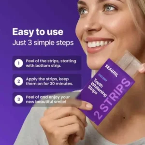 Purple Teeth Whitening Strips 7/21 Treatments Peroxide-Free Enamel Safe No Tooth Sensitivity - Image 3