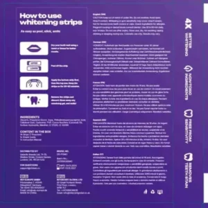 Purple Teeth Whitening Strips 7/21 Treatments Peroxide-Free Enamel Safe No Tooth Sensitivity - Image 4