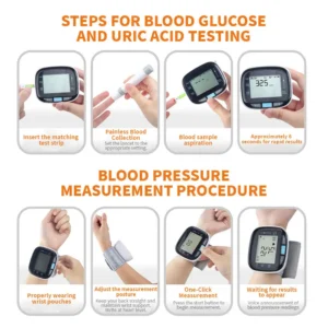 Heart Month Bundle: 3-in-1 Home Monitor for Blood Pressure, Glucose & Uric Acid - Image 4