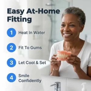 Custom Fit Denture Set | Adhesive-Free Suction Fit Dentures - Image 2