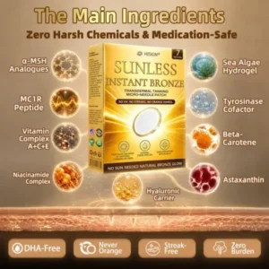 Hiskin Sunless Tanning Microneedle Patch | DHA-Free Bronze Glow - Image 17