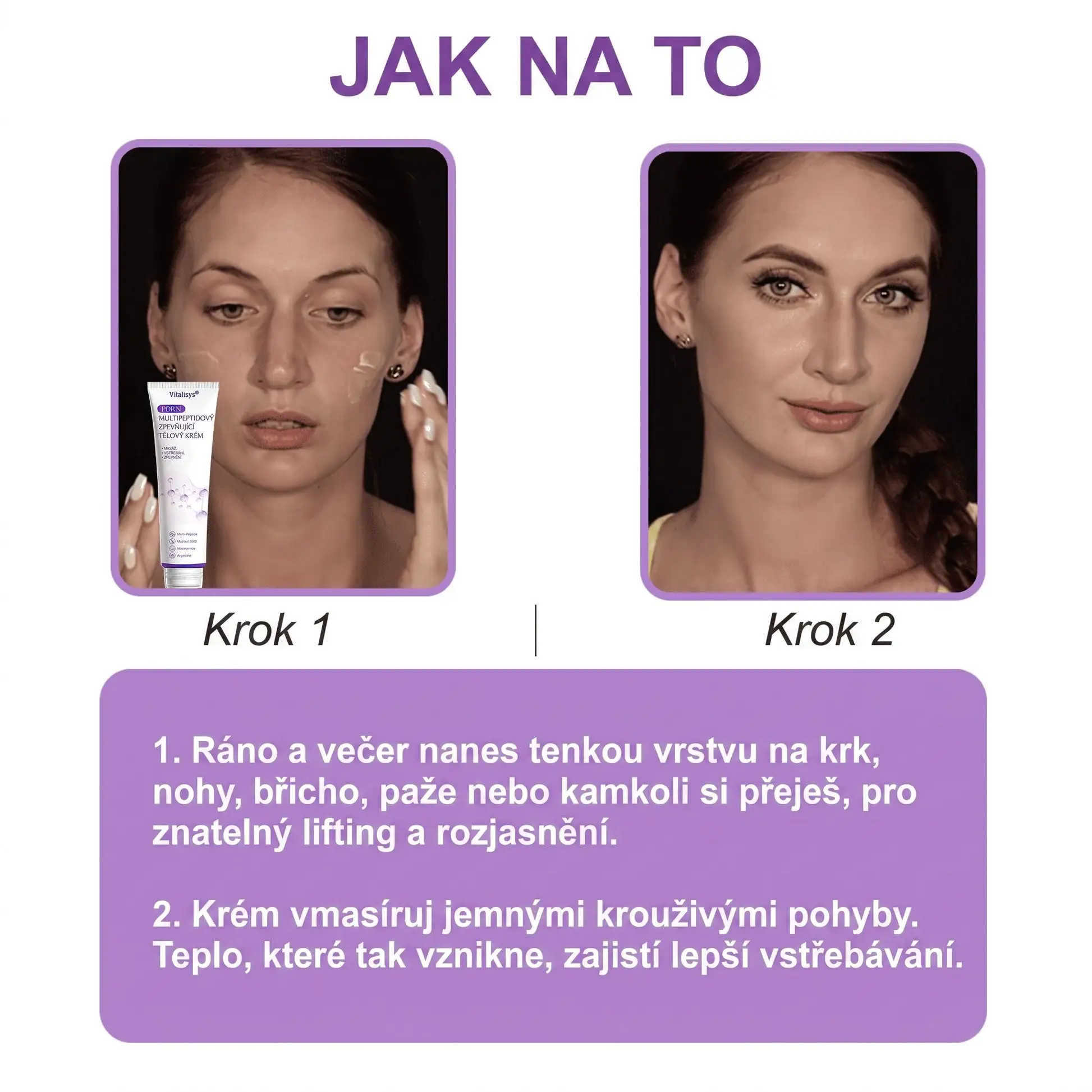 PDRN Multi-Peptide masážní tělový krém s masážním válečkem - Image 14