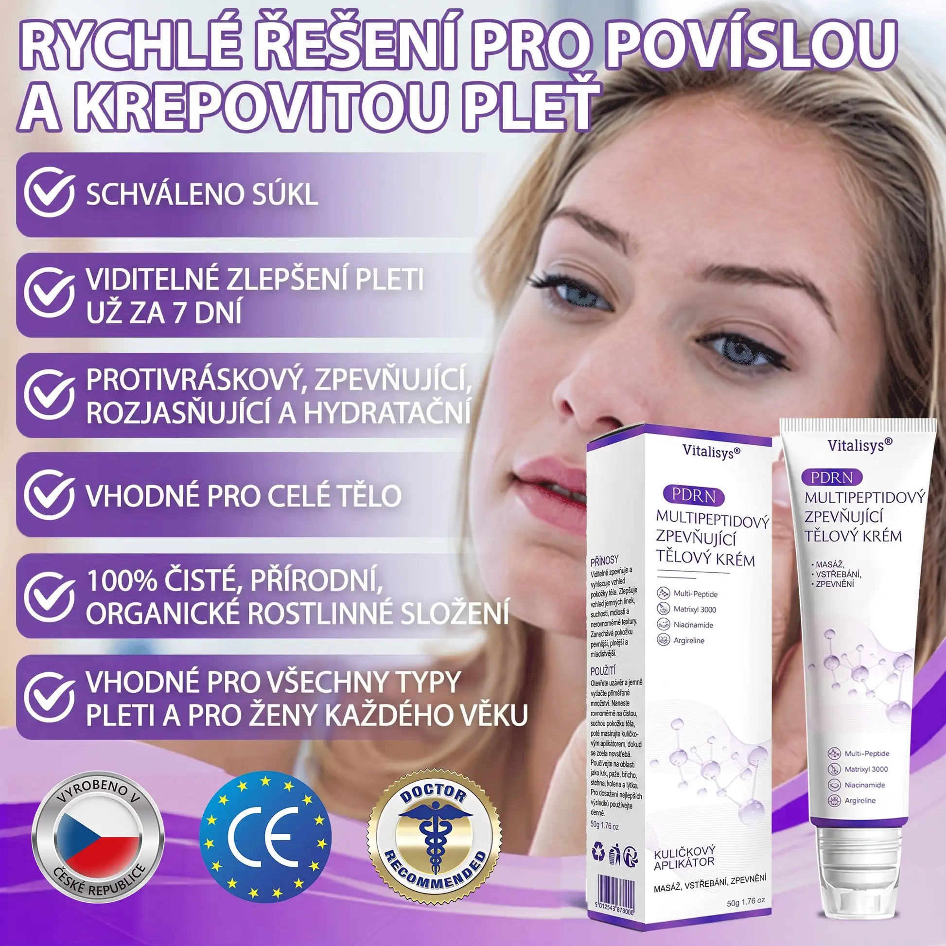 PDRN Multi-Peptide masážní tělový krém s masážním válečkem - Image 16