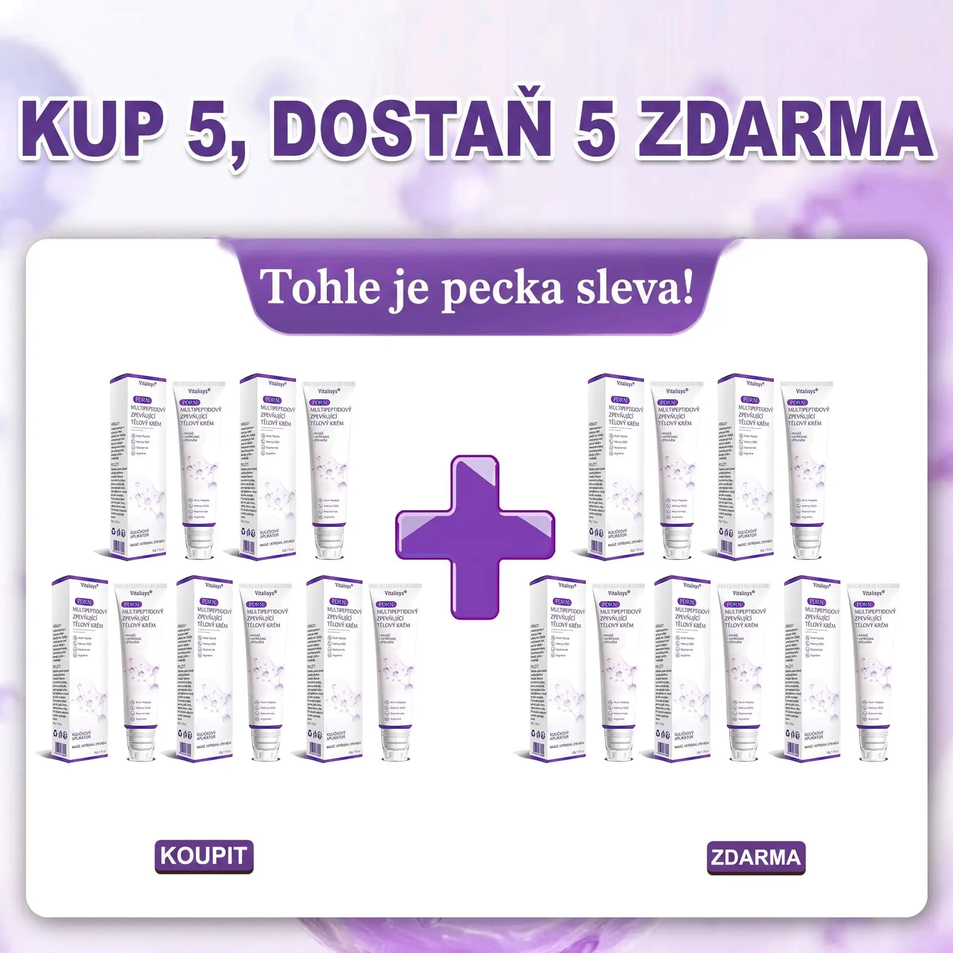 PDRN Multi-Peptide masážní tělový krém s masážním válečkem - Image 22