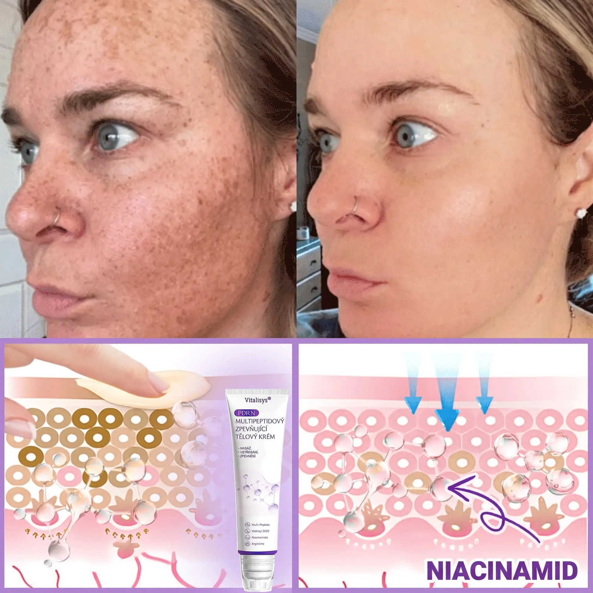 PDRN Multi-Peptide masážní tělový krém s masážním válečkem - Image 9